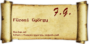 Füzesi György névjegykártya